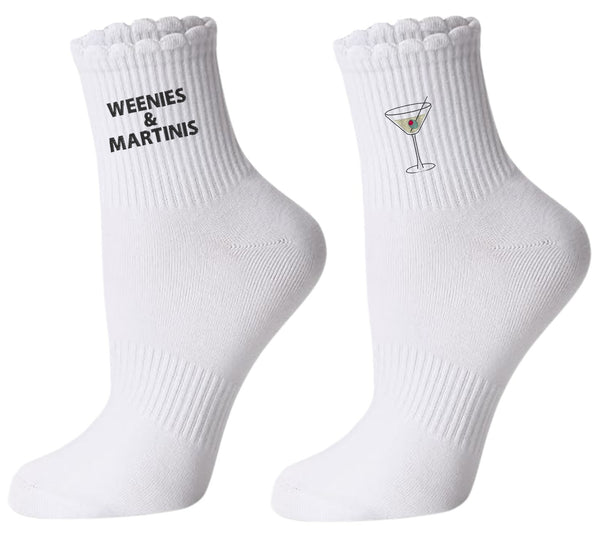 Socks pair — Weenies & Martinis + Dirty martini