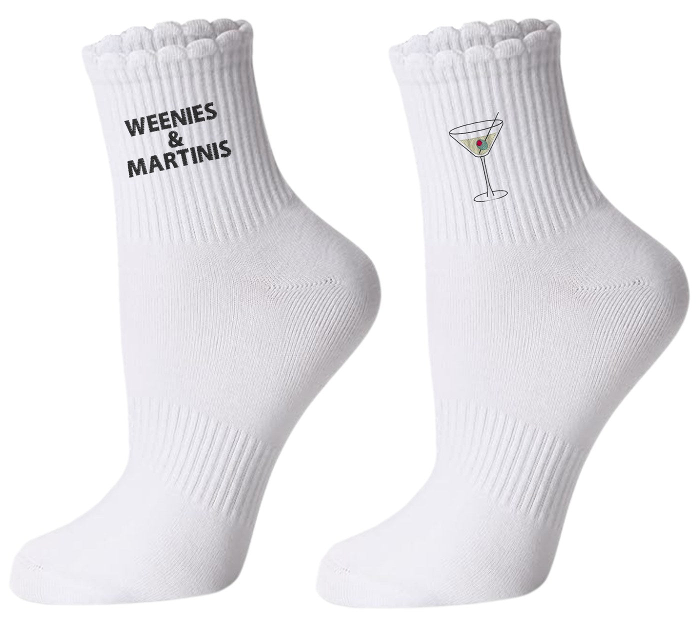 Socks pair — Weenies & Martinis + Dirty martini